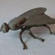 Old ashtray in the shape of large fly alloy brass deco office living room