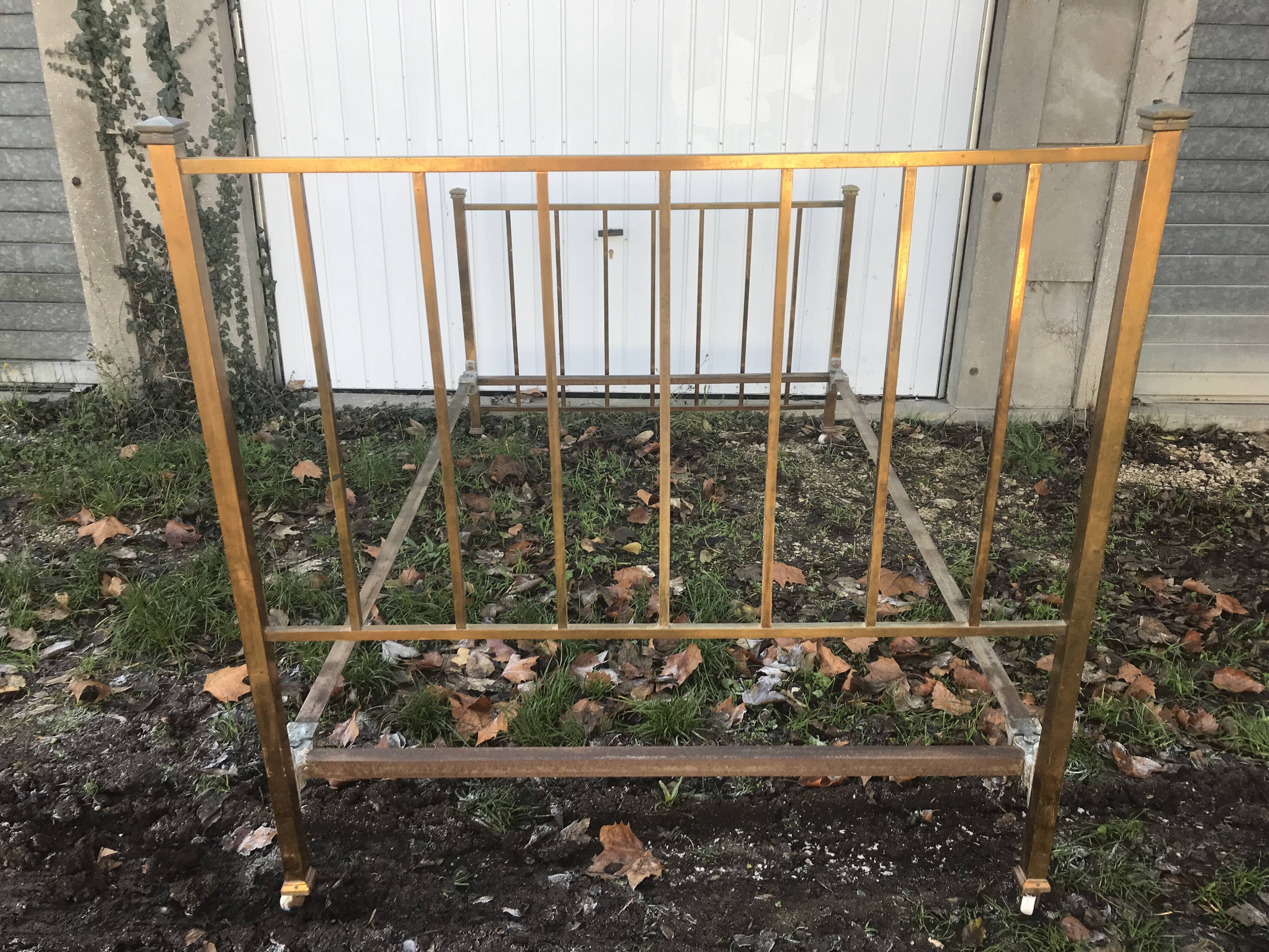 Ancien lit laiton art deco