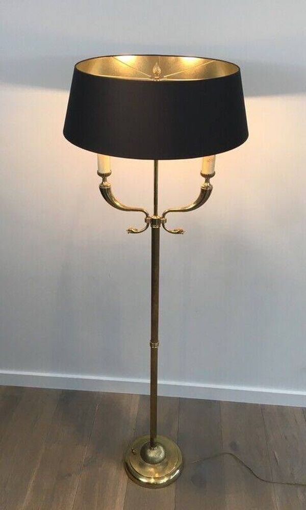 Lampadaire de parquet en laiton de la maison Jansen