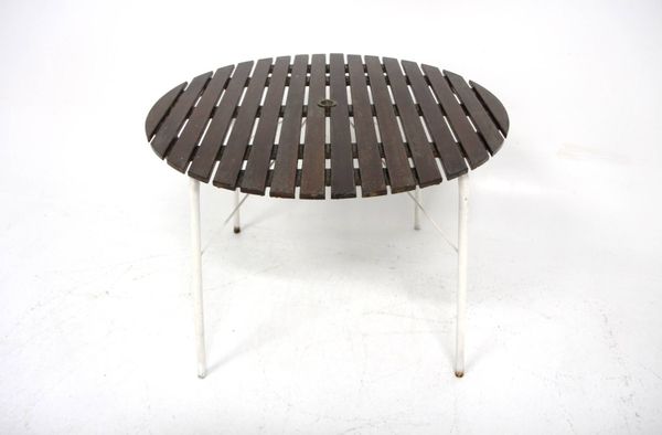 Table de jardin en teck et métal, Suède, 1960