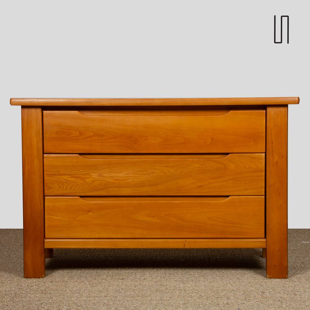 Commode vintage en orme massif, 1980