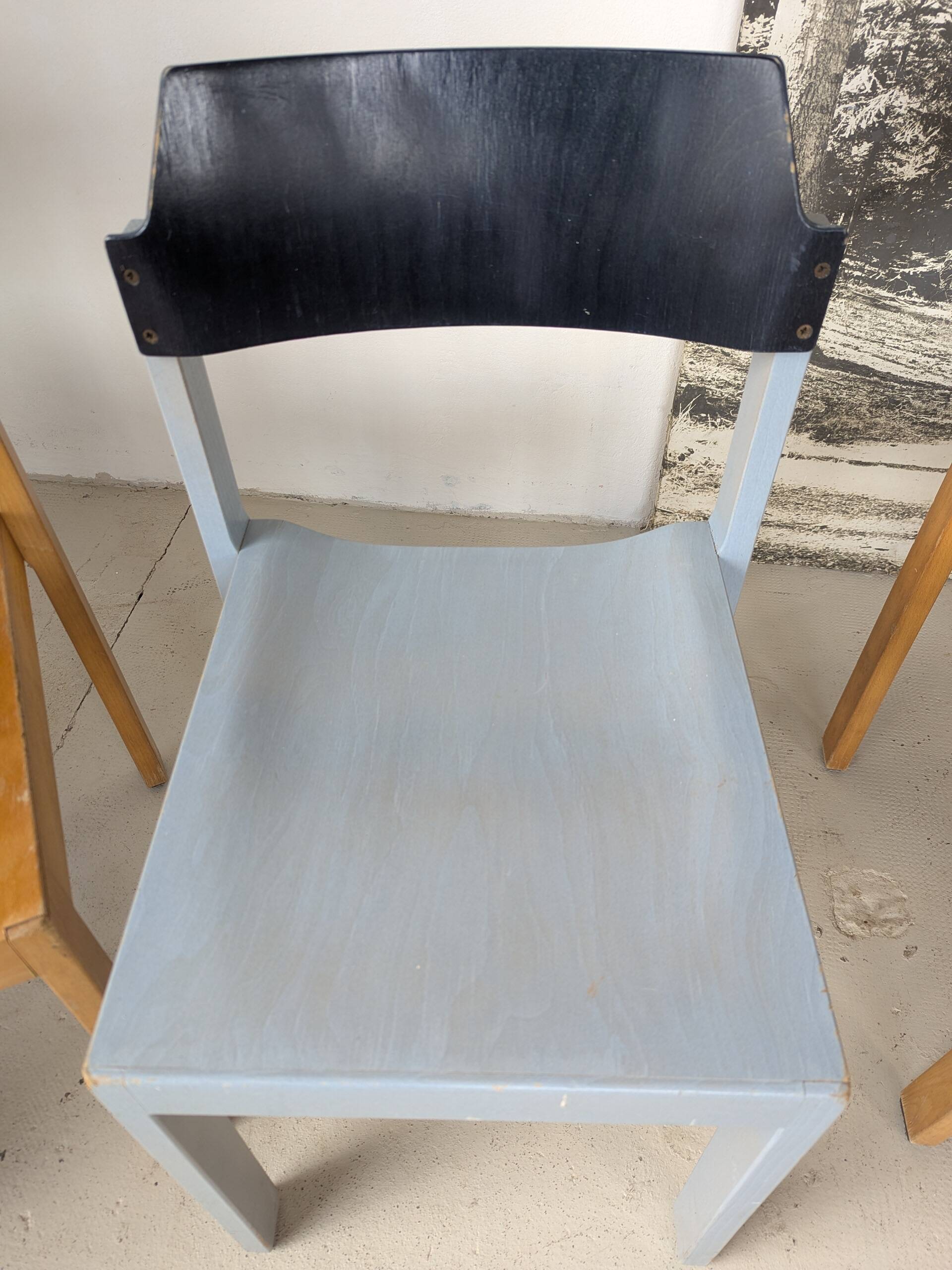 Set of 4 stackable chairs by Rainer Schell