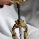 French ornate brass corkscrew wine opener
