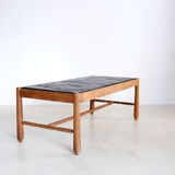 Scandinavian coffee table in oak and slate 1950