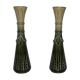 Pair of art deco soliflore vases in slurry