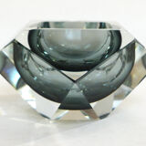 Ashtray Sommerso Murano faceted grey