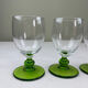 Green ball-shaped stemmed glasses
