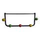 Vintage coat rack in metal and wood, 5 hooks, 74 cm