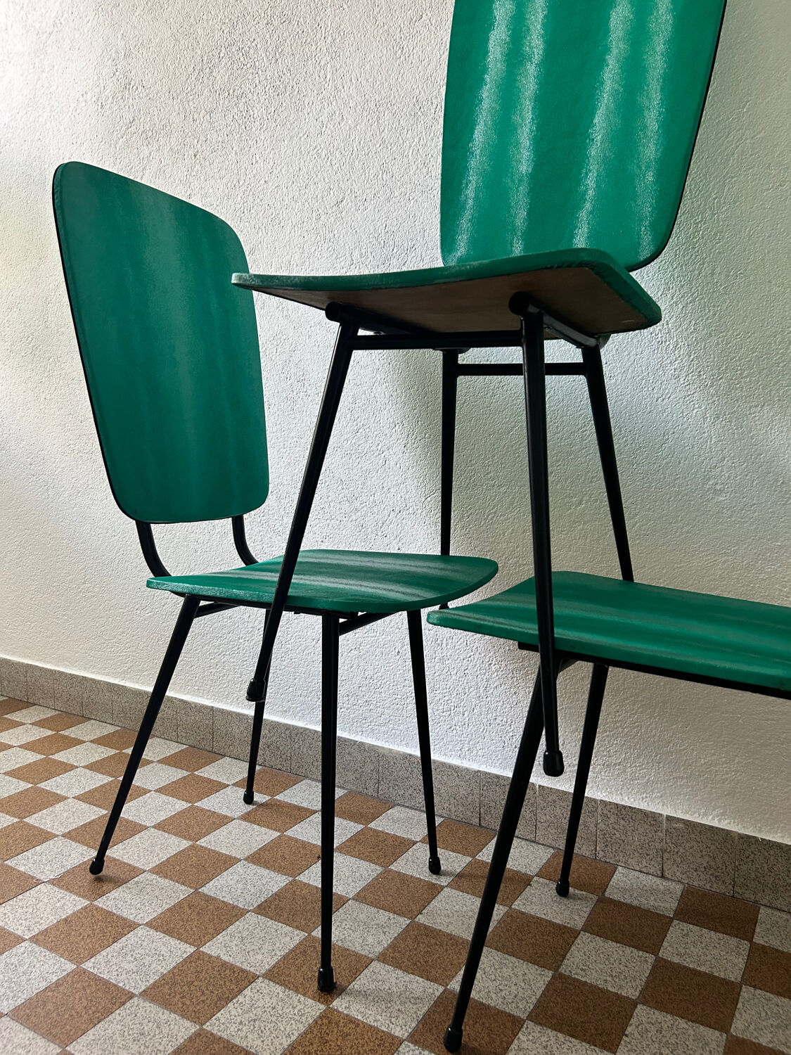 Green skai chairs from the 1950s