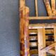 Étagère murale vintage bambou tigre années 70