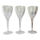3 vintage cut crystal glasses