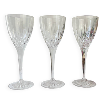 3 vintage cut crystal glasses