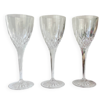 3 vintage cut crystal glasses
