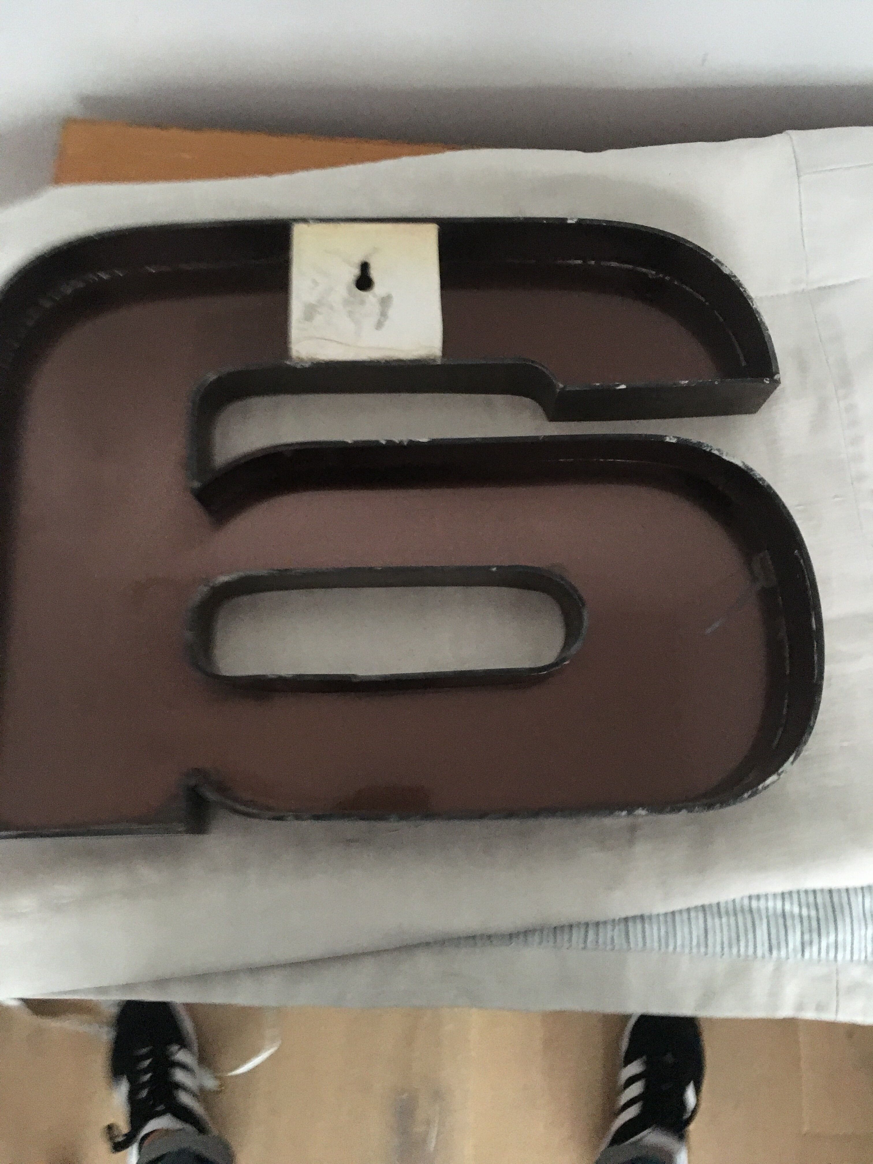 Letter a. of vintage sign