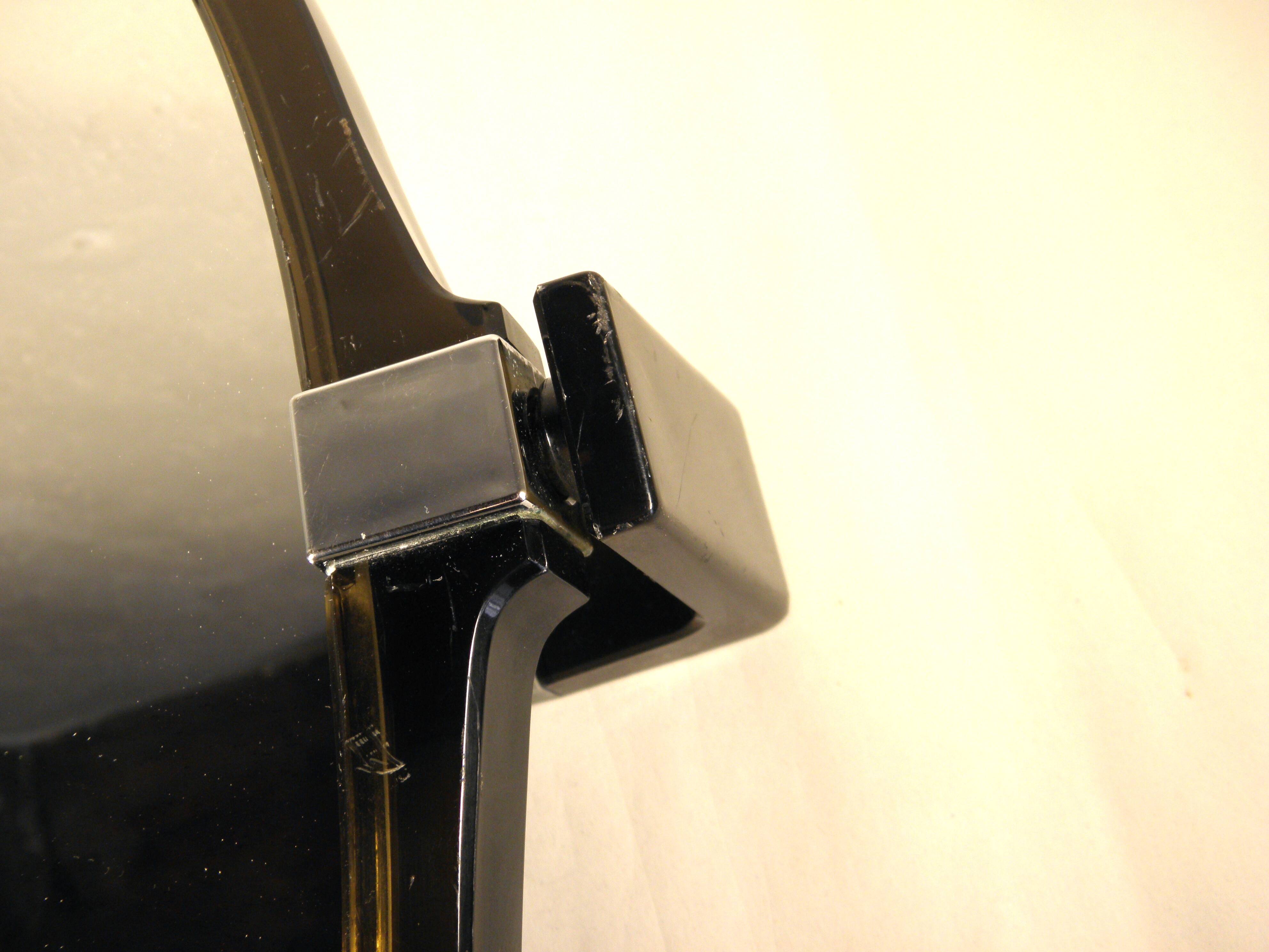 Pair of oval swivel plexi and chrome mirrors 1970