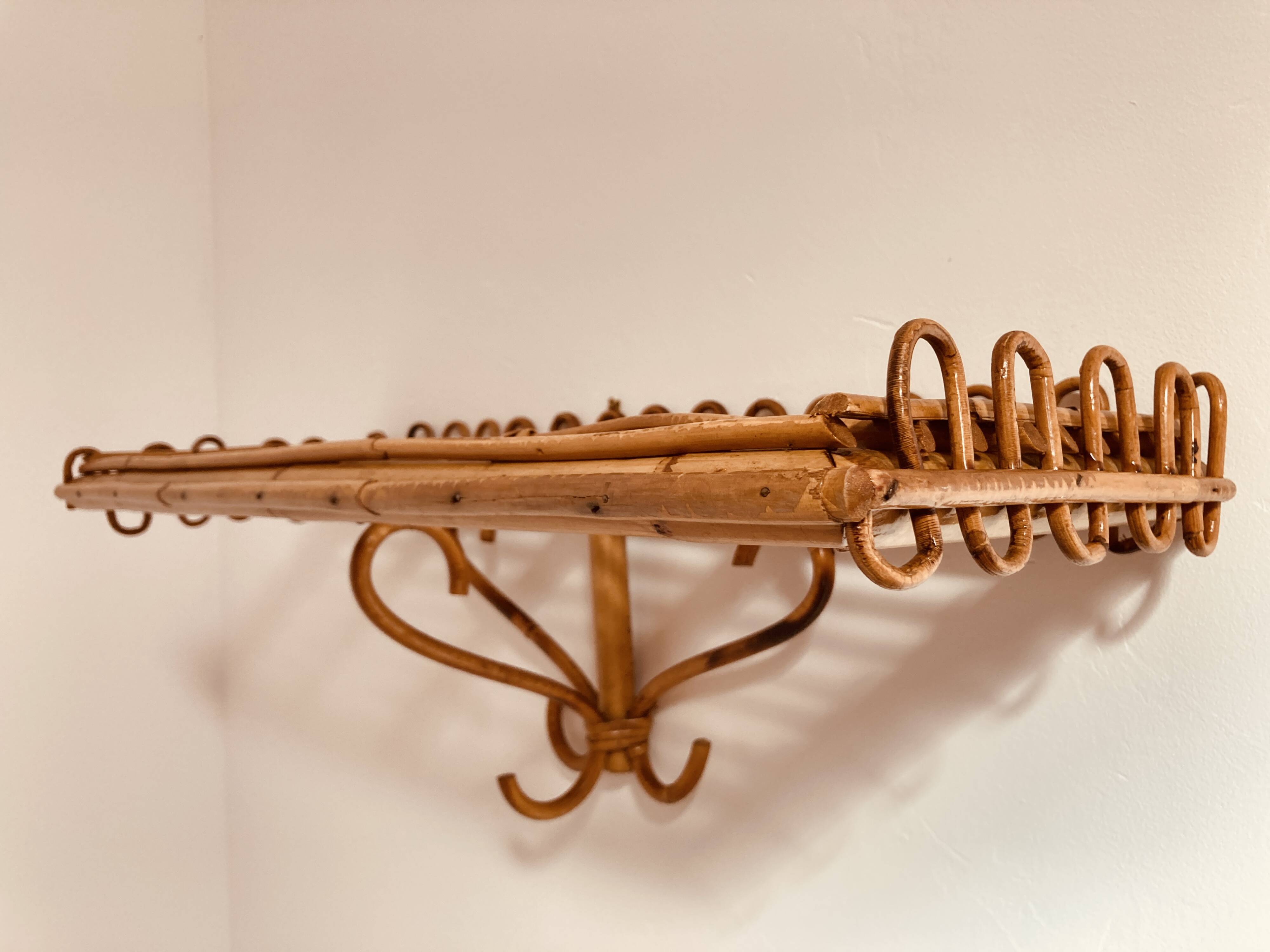 Vintage rattan shelf