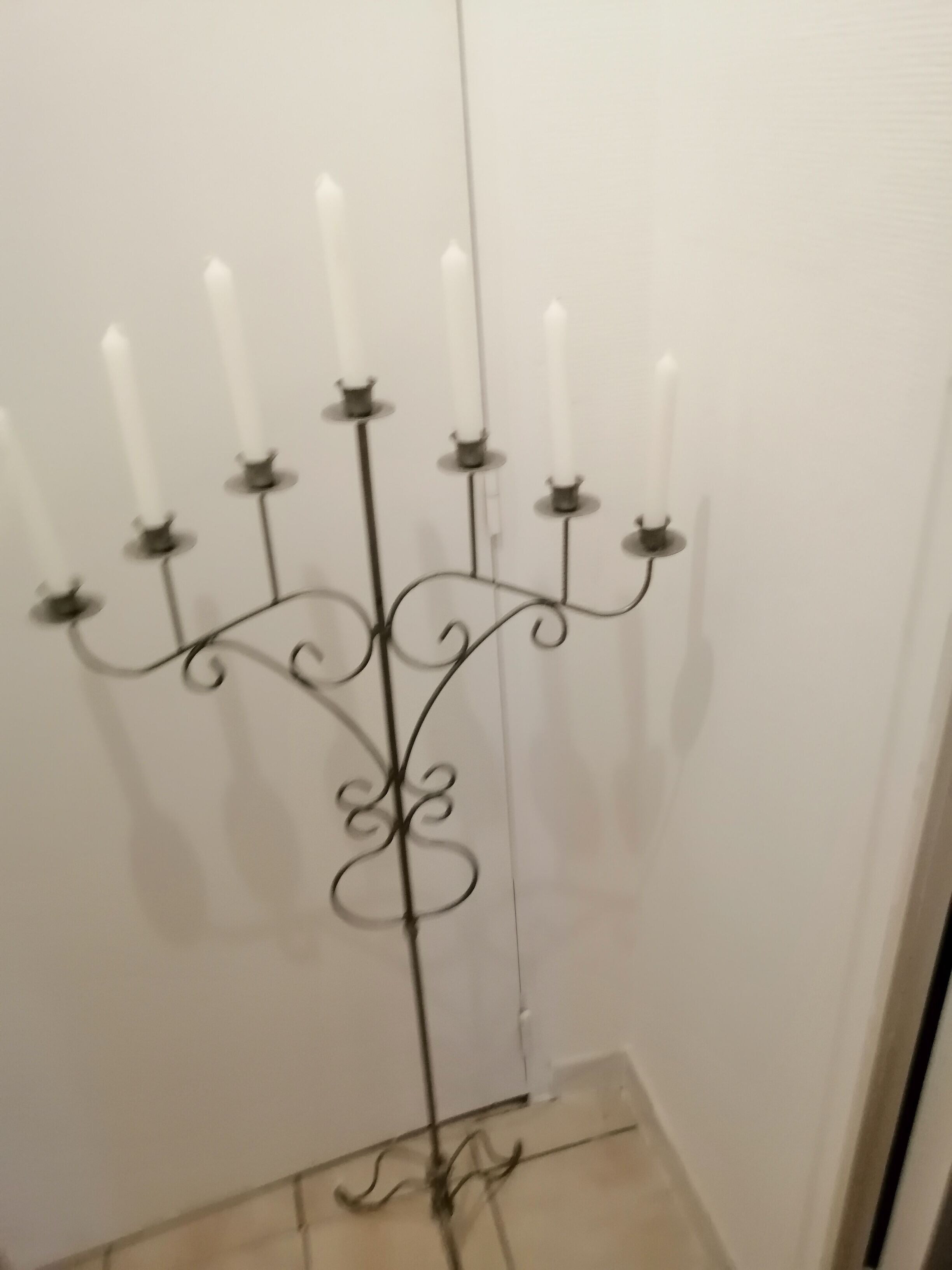 Forged iron candelabrum