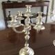 2 old silver bronze candlesticks