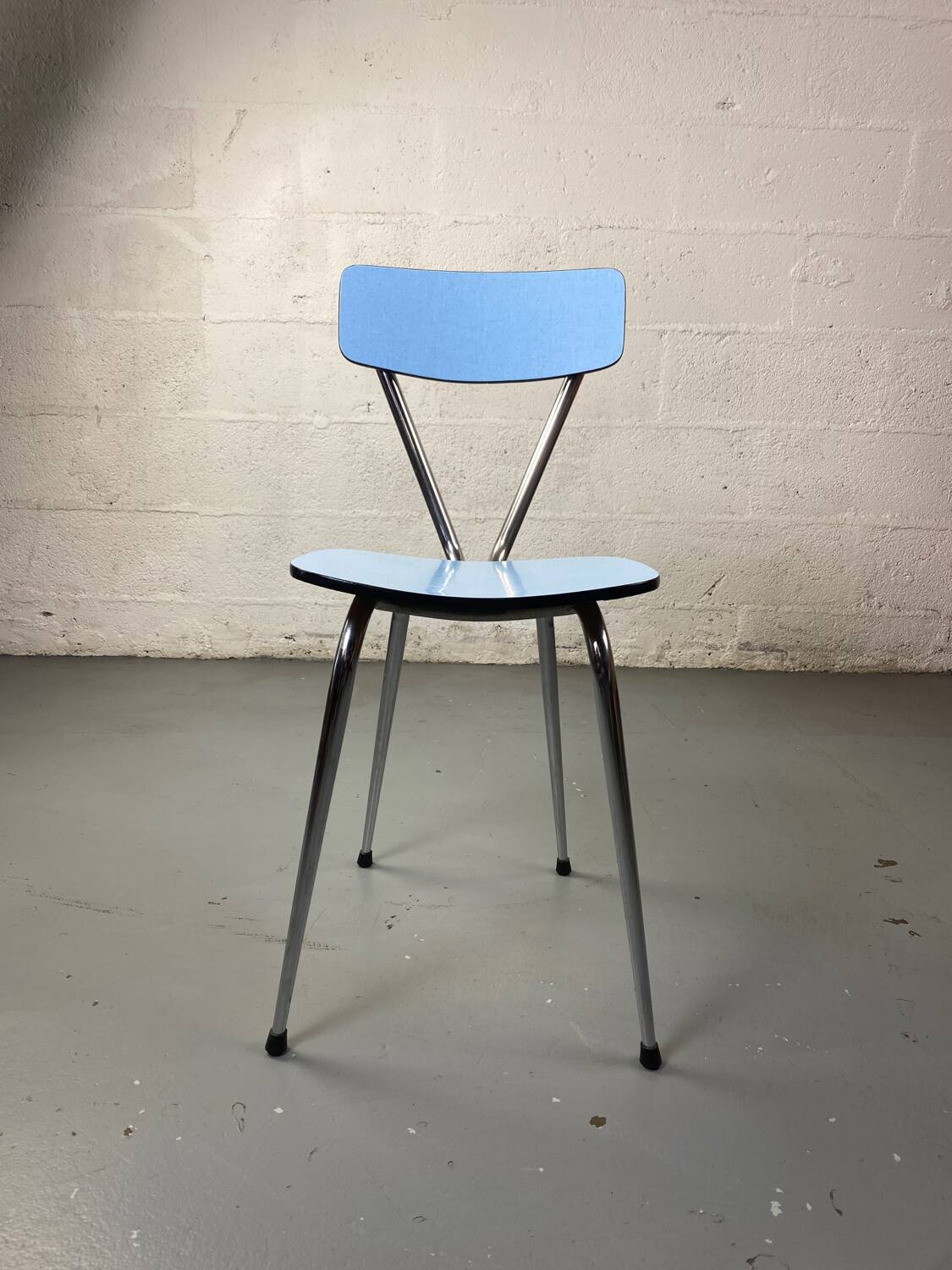 Blue Formica chair