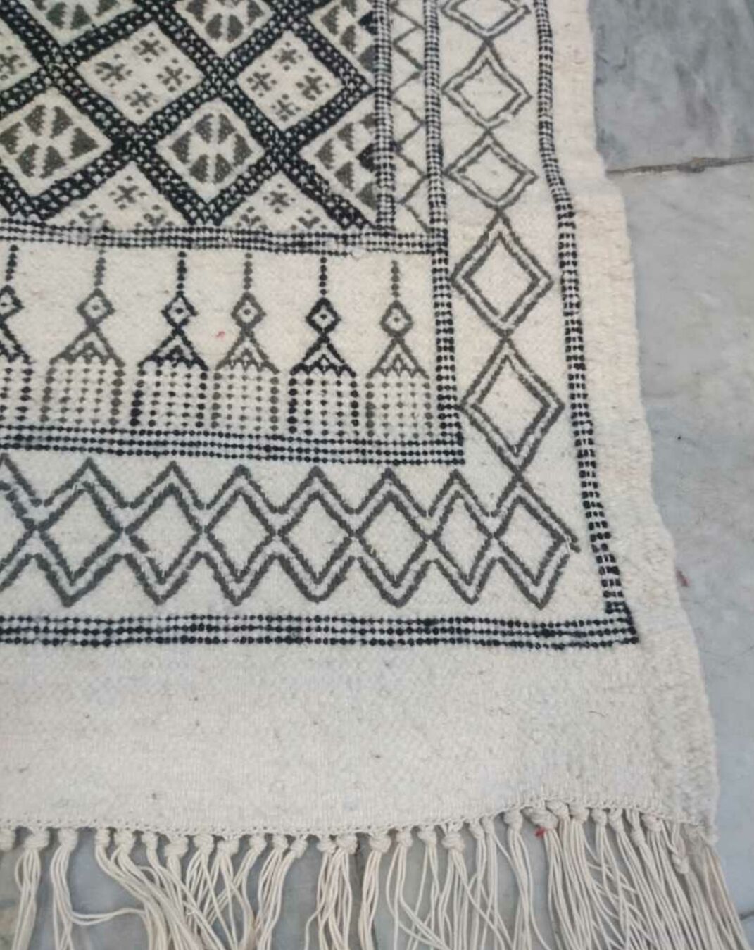 Tapis kilim blanc 155x80cm