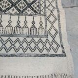 Handmade white kilim rug 155x80cm