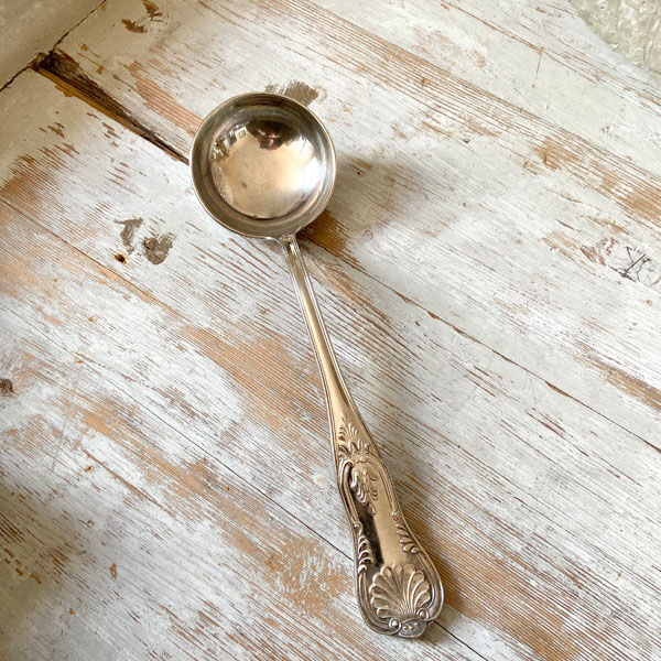 Silver metal ladle