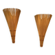 Pair of wicker wall lights, France 1980