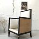 Pair of blackened wood armchairs