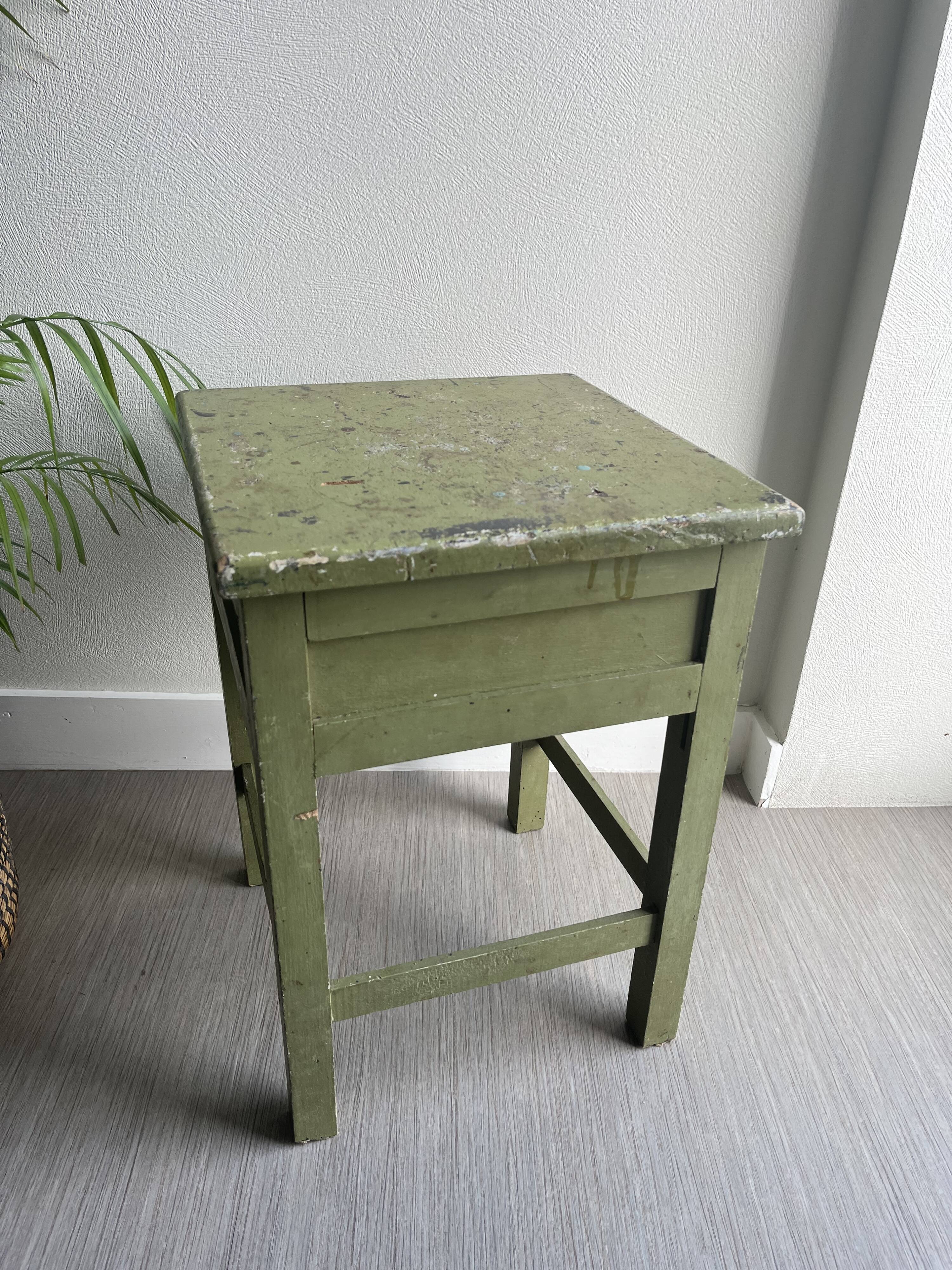 Wooden workshop stool