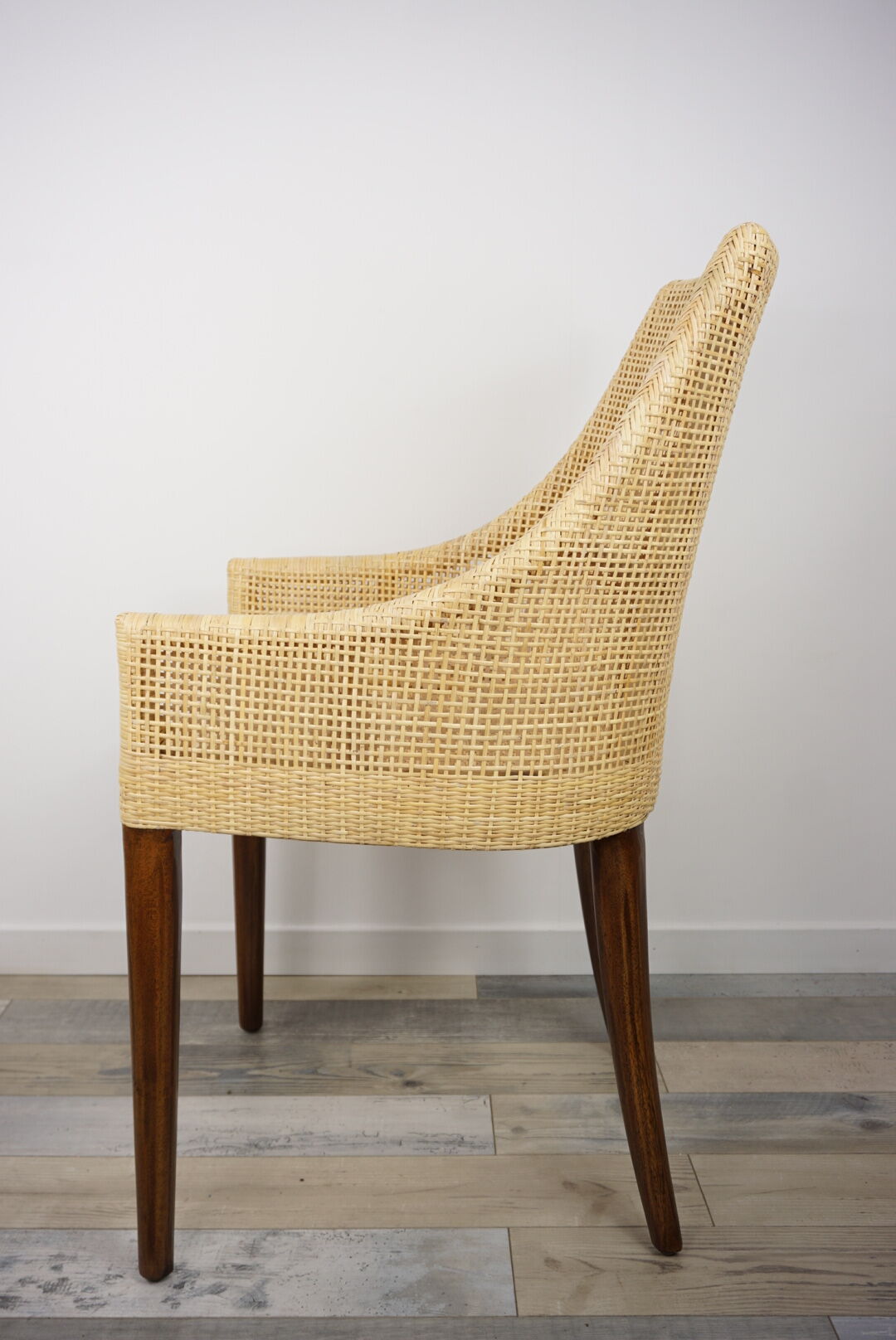 Lot de 6 chaises en rotin et bois