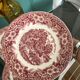 Set de 4 assiettes à dessert vintage rouge