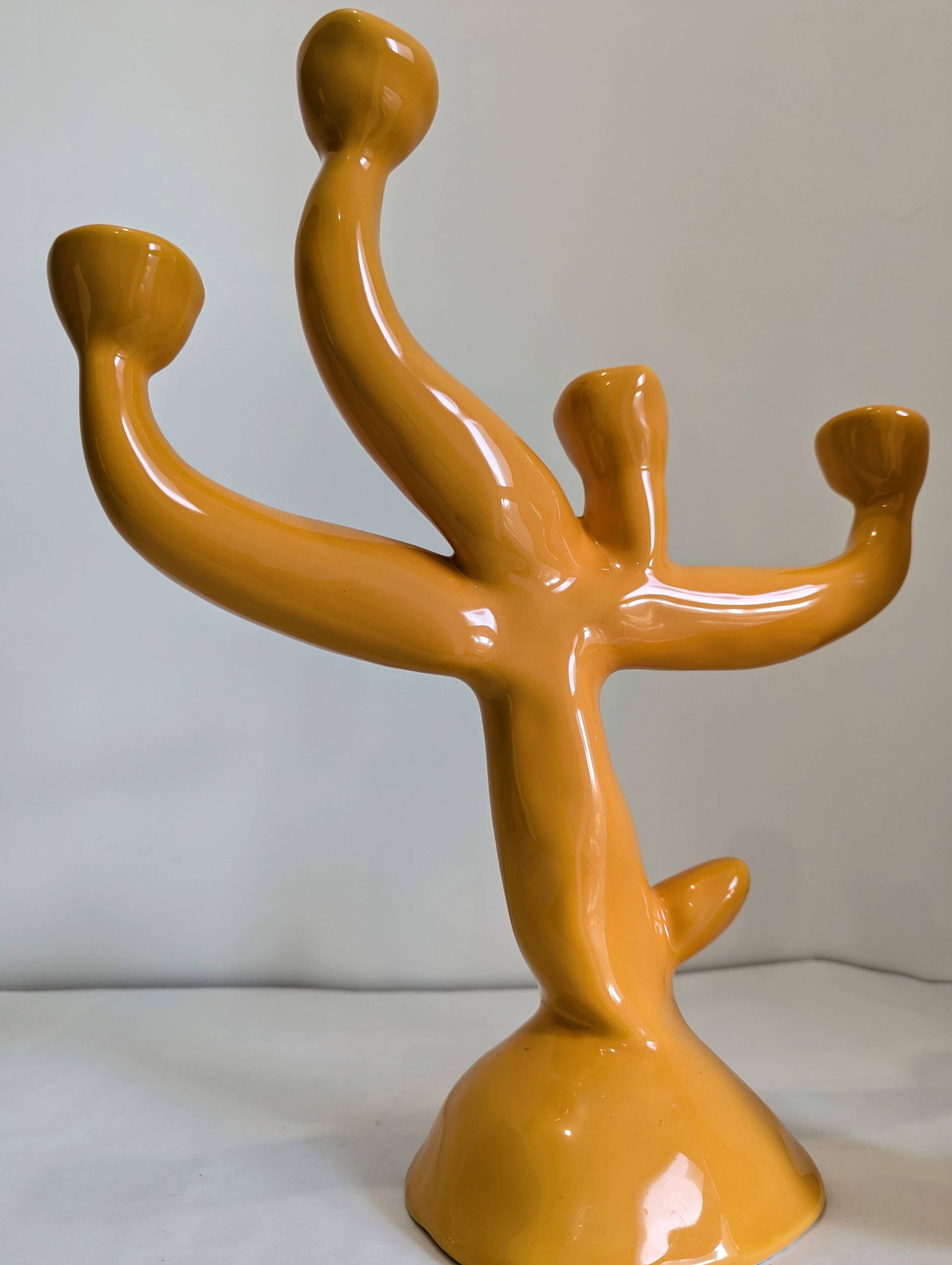 4-branch ceramic candle holder