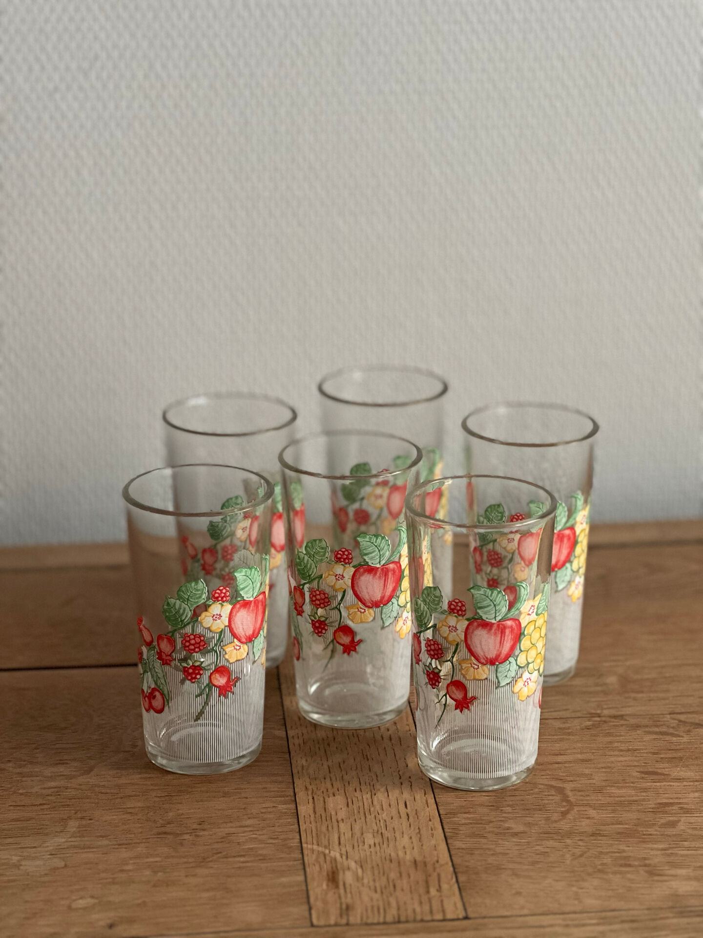 6 vintage orangeade glasses made in Italy