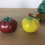 Salière poivrière moutardier Vallauris, barbotine, céramique