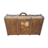 Old wooden travel trunk case