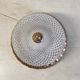 Golden brass ceiling light with diamond-shaped moulded glass - 1980s