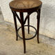 Tabouret de bar vintage en bois & cannage