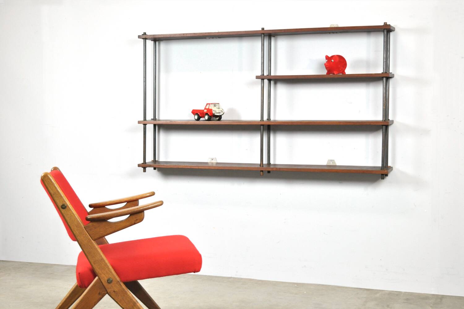 Étagère murale en bois vintage, Pays-Bas 1970