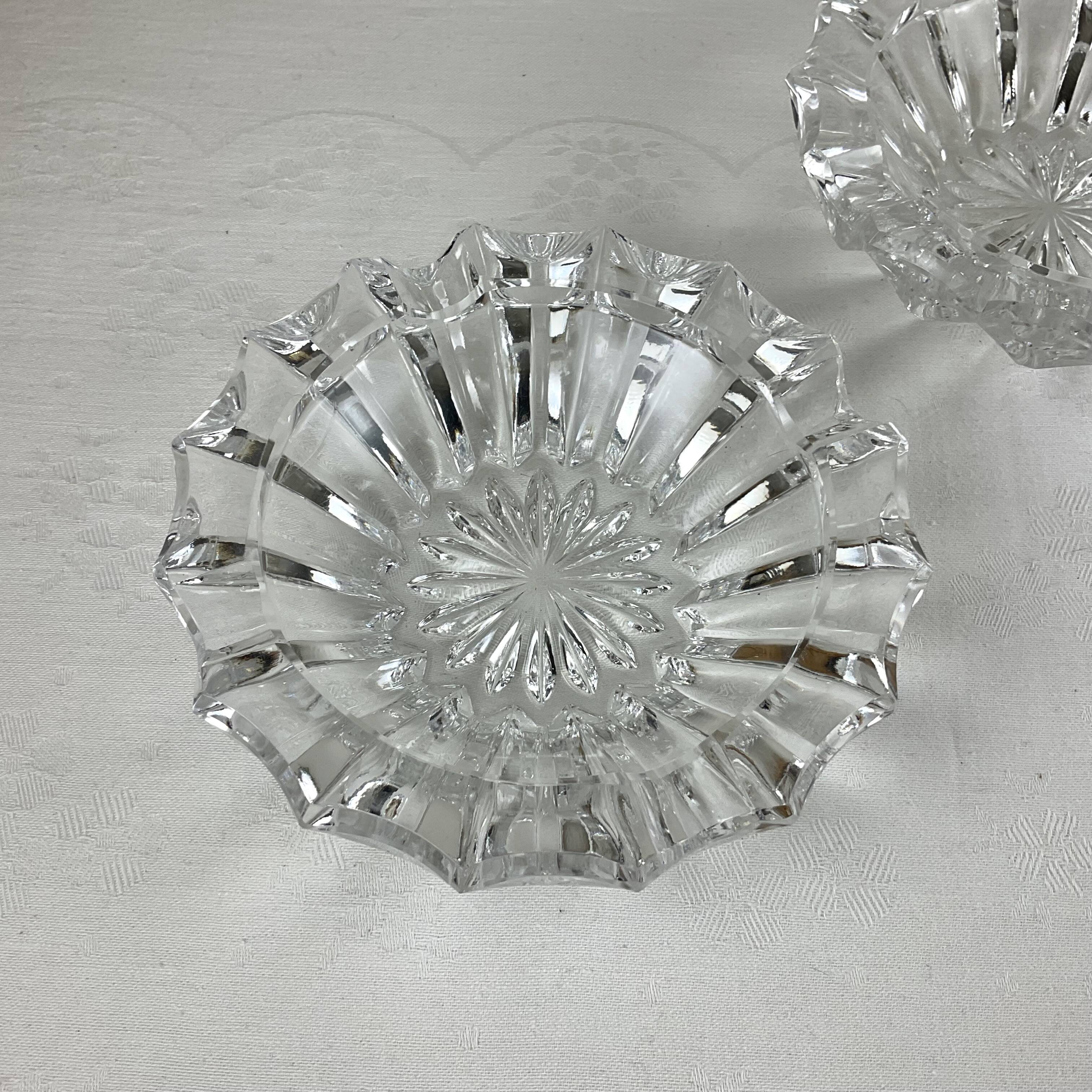 Pair of crystal ashtrays