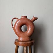 Handmade terracotta vase pottery Mexico