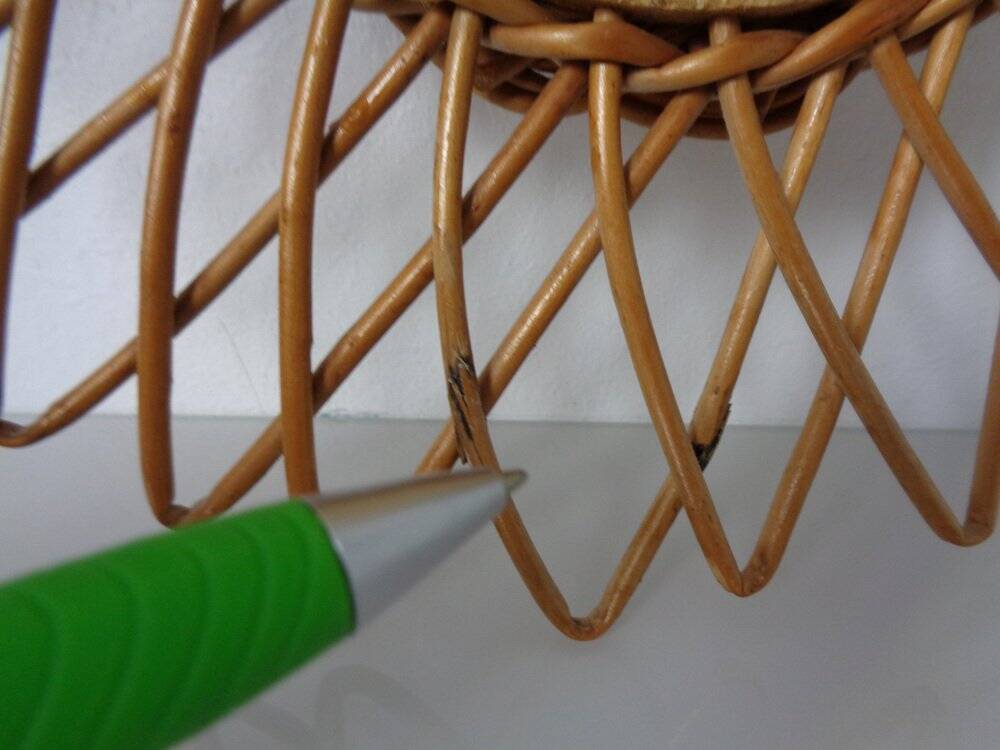 Italian rattan mirror, 1960s