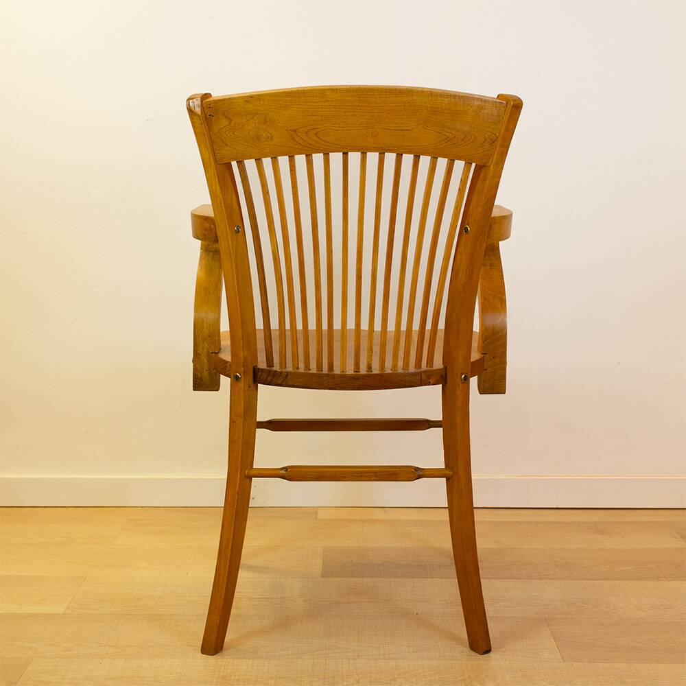 Vintage Spanish 1940s Oak Office Chair