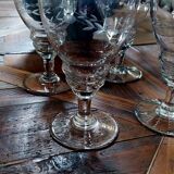 Lot de 8 verres anciens en cristal - Année 40-50