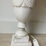 Pair of white marble table lamps
