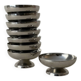 Lot de 8 coupelles vintage en acier inoxydable – Coupes à dessert / gl