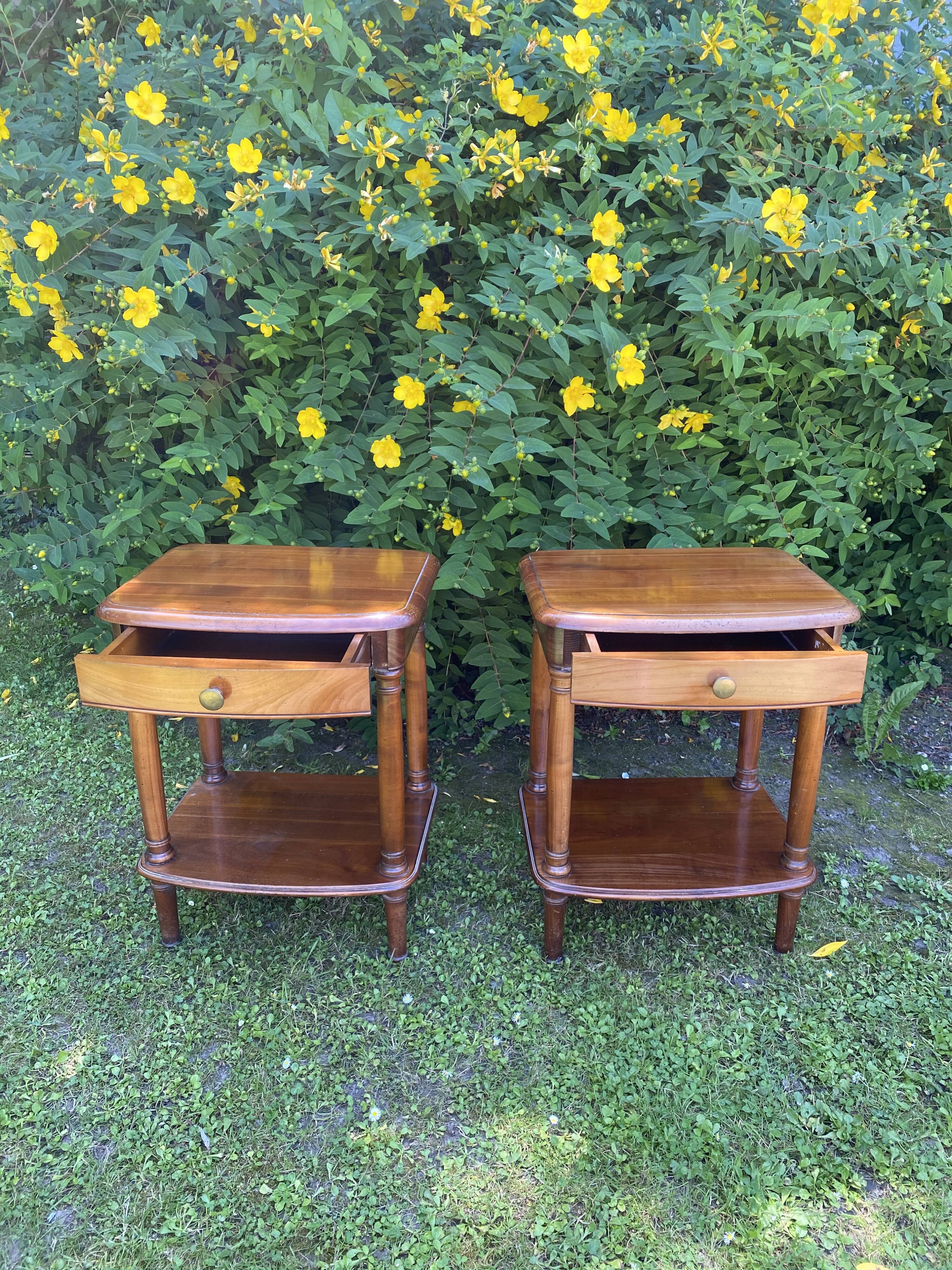 Pair of bedsides in cherry