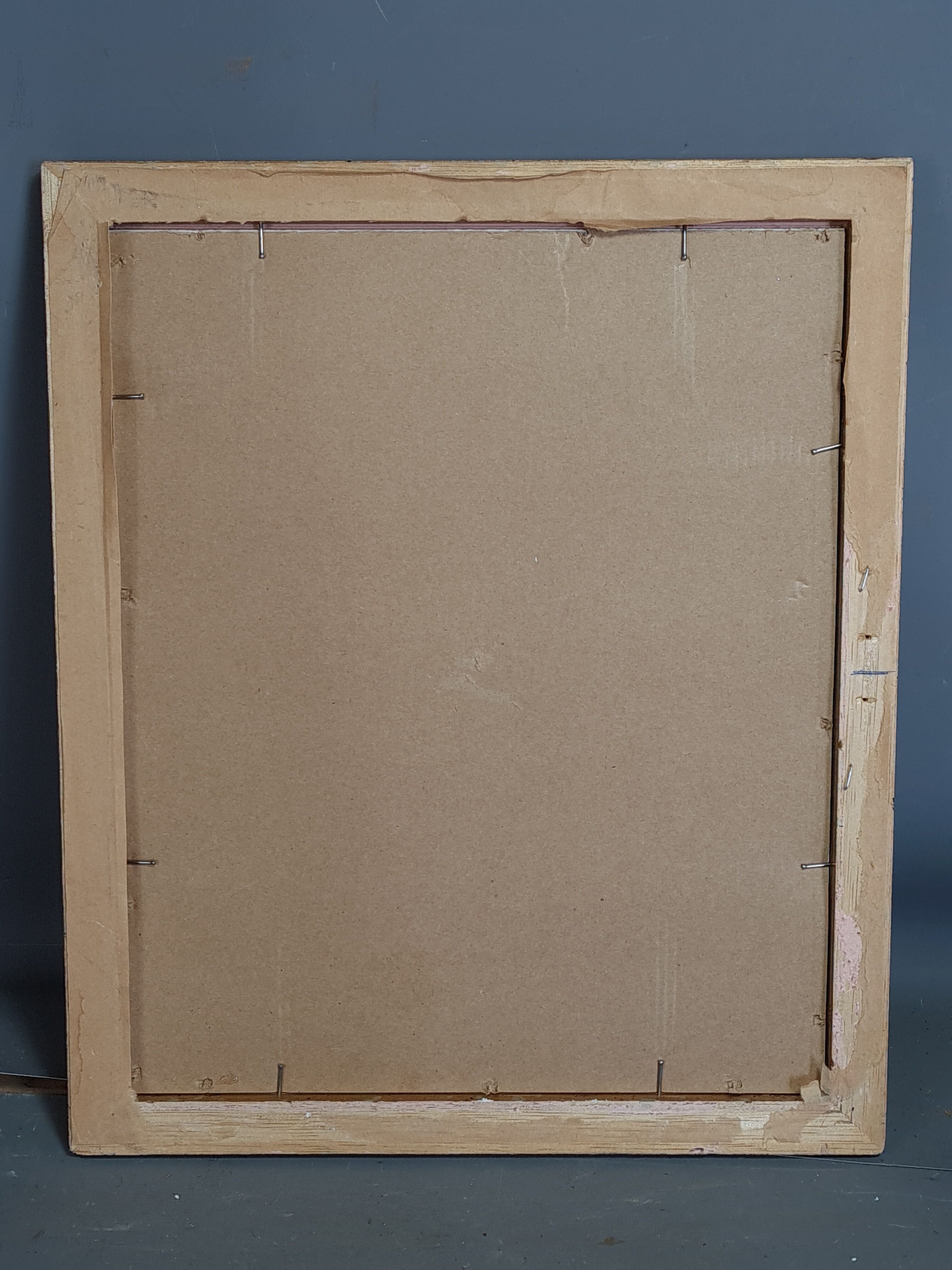 Cadre bois stuc cérusé 38x31 feuillure 33x27cm