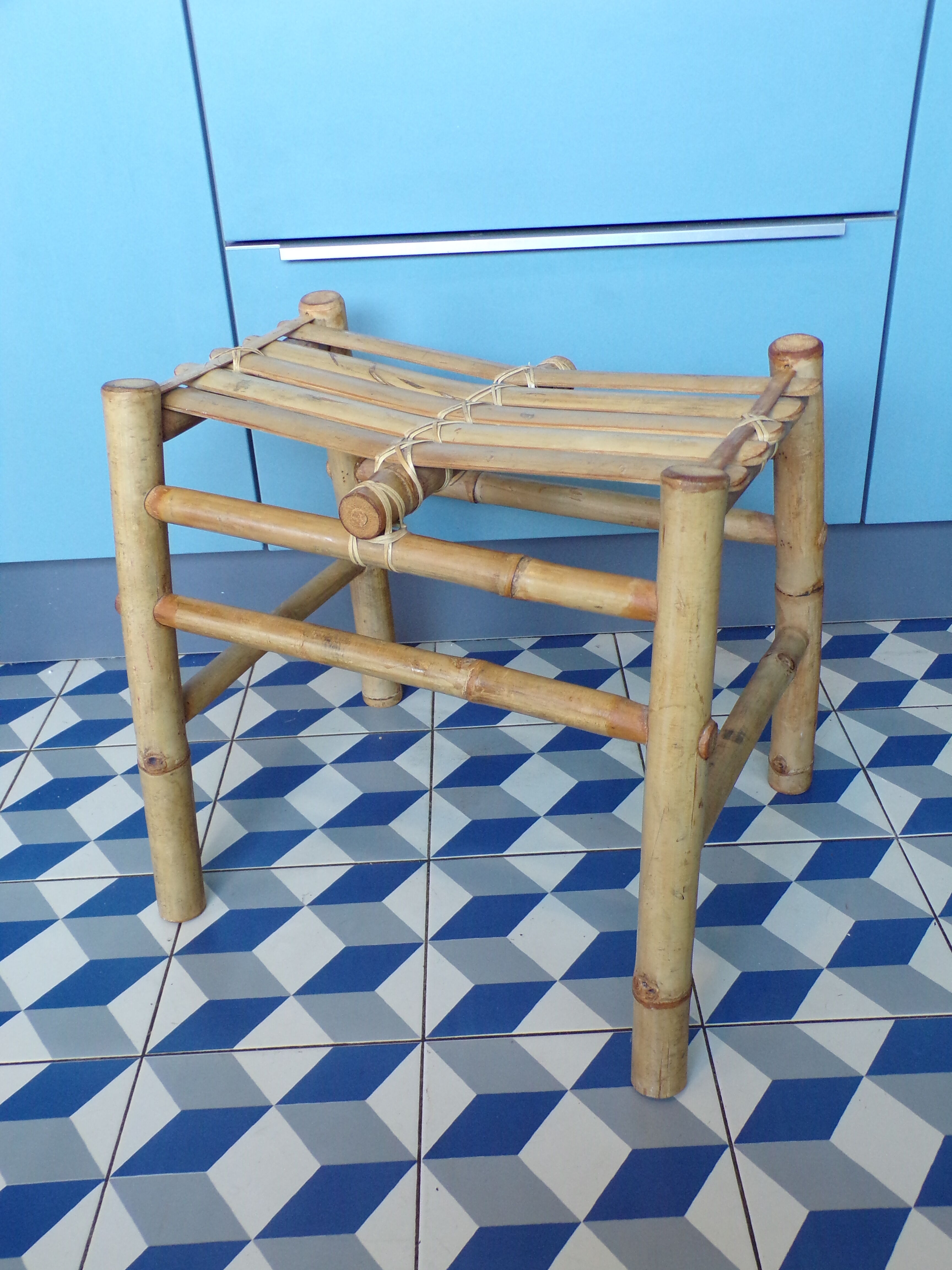 Vintage bamboo stool