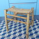 Tabouret bambou vintage