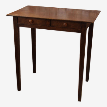 Table d’appoint en chêne 2 tiroirs ou bureau enfant